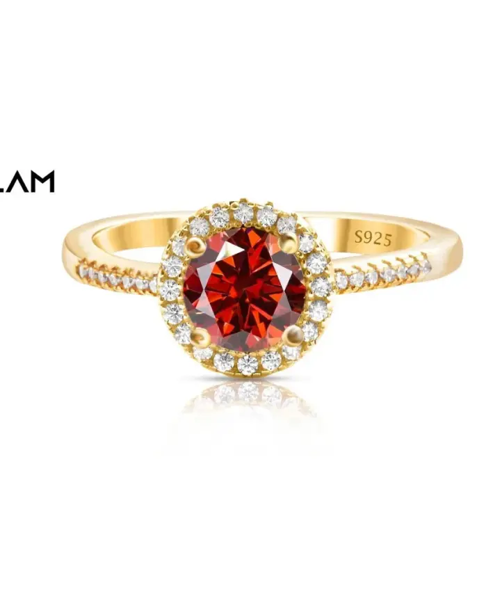 Anillo de hadas redondo brillante de moissanita de Color 1CT D, anillo Noble de plata pura 925, joyería para mujer para fiestas de boda, regalos de San Valentín 1