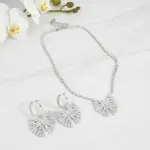 Juego de Joyería Vintage Elegante de 3 Piezas para Mujer, Collar con Incrustaciones de Circonita, Gargantilla de Cristal Brillante, Aretes de Novia para Boda, Fiesta 1