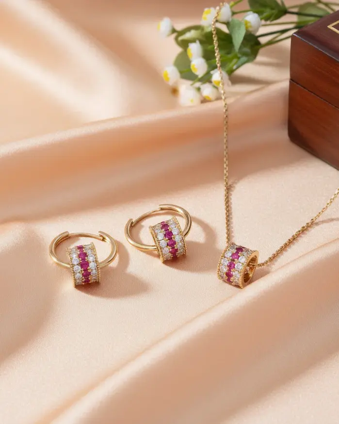 Juego de Joyería Elegante de 3 Piezas para Mujer, Collar de Tres Hileras Lleno de Diamantes, Gargantilla de Cristal Brillante, Pendientes para Uso Diario y Fiestas 1