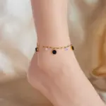 DIEYURO-tobilleras redondas de acero inoxidable 316L para mujer y niña, cadena de pierna de circón, joyería impermeable, regalo de fiesta 3