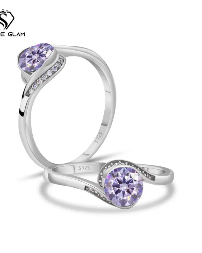 Anillo de Hada en espiral de moissanita de Color D de 1CT, anillo de plata 925S Simple y elegante para mujer, joyería exquisita duradera para citas y bodas 1