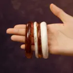 Juego de Joyería Elegante Retro para Mujer, 4 Piezas, Diseño Exclusivo, Pulsera Acrílica para Uso Diario, Boda, Fiesta, Pulsera Color Ámbar 5