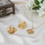 Juego de Joyería Elegante y Moderno de 3 Piezas para Mujer, Collar con Alas de Mariposa, Gargantilla de Metal Clásica, Aretes para Uso Diario Informal, Regalo 1