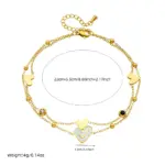 Tobilleras DIEYURO 316L de acero inoxidable con forma de corazón y circonita de doble capa para mujer, nueva tendencia, cadenas para pies, joyería antioxidante, regalo de vacaciones 2