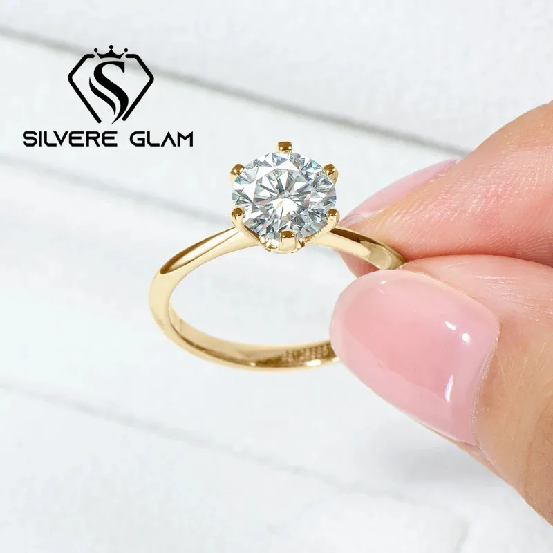 Anillo solitario de moissanita TY 0,5-5CT, banda de compromiso de boda de plata 925 para mujer, joyería con certificado 1 Anillo solitario de moissanita TY 0,5-5CT, banda de compromiso de boda de plata 925 para mujer, joyería con certificado 1