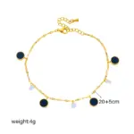 DIEYURO-tobilleras redondas de acero inoxidable 316L para mujer y niña, cadena de pierna de circón, joyería impermeable, regalo de fiesta 2