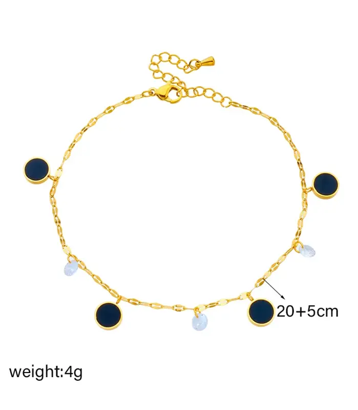 DIEYURO-tobilleras redondas de acero inoxidable 316L para mujer y niña, cadena de pierna de circón, joyería impermeable, regalo de fiesta 2