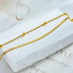 Tobilleras DIEYURO 316L de acero inoxidable de Color dorado de doble capa para mujer y niña, nueva tendencia, cadena para pierna, joyería impermeable, regalo para fiesta 5
